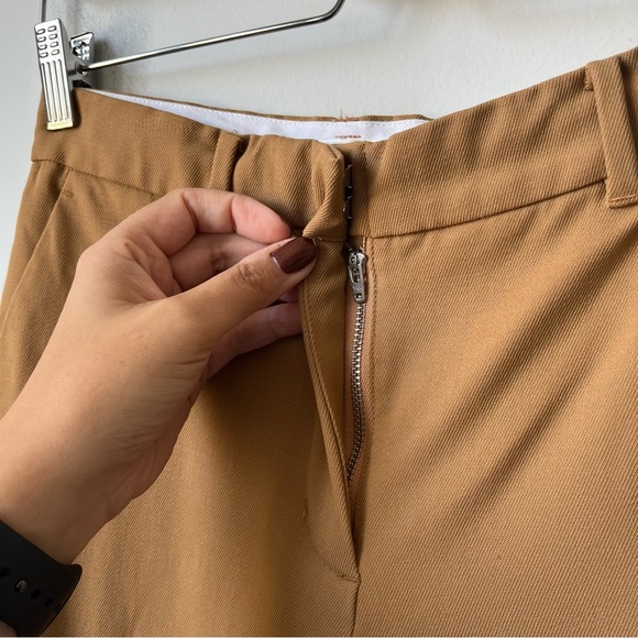 Aritzia Wilfred Tan Midrise Wool Blend Straight Leg Trouser Pants Size 2 - Picture 3 of 10